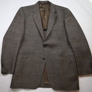 Vtg USA Made 40R Brown Birdseye Wool Tweed Mens Blazer Suit Jacket Sport Coat